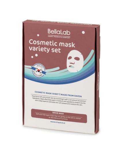 Septynių vienkartinių kosmetinių lakštinių veido kaukių rinkinys