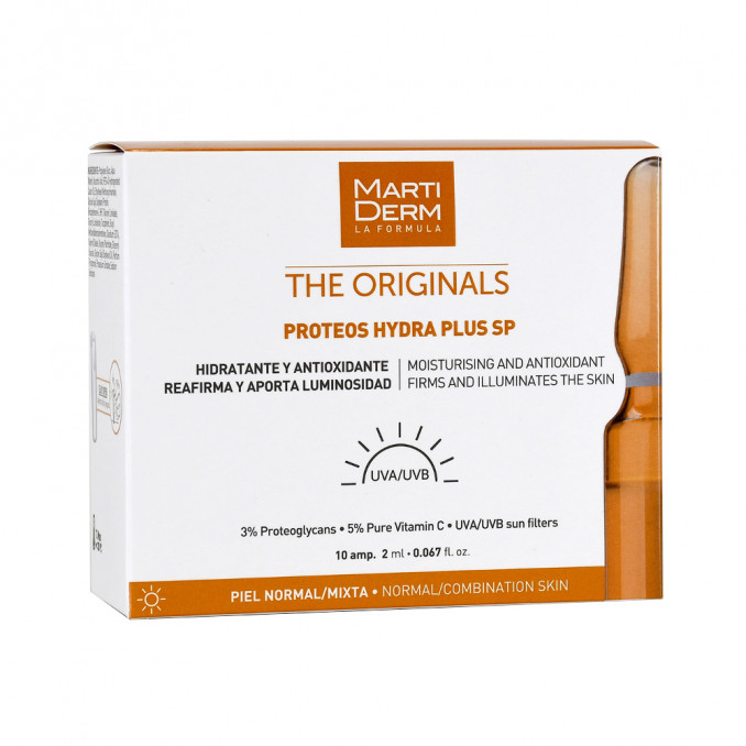 MARTIDERM drėkinamosios ir stangrinamosios ampulės veidui su vitaminu C ir proteoglikanais, SPF 15, 10 vnt