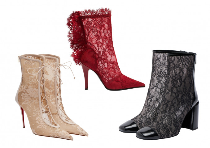 Nėrinių aulinukai: „Christian Louboutin“, „McQueen“, „Jimmy Choo