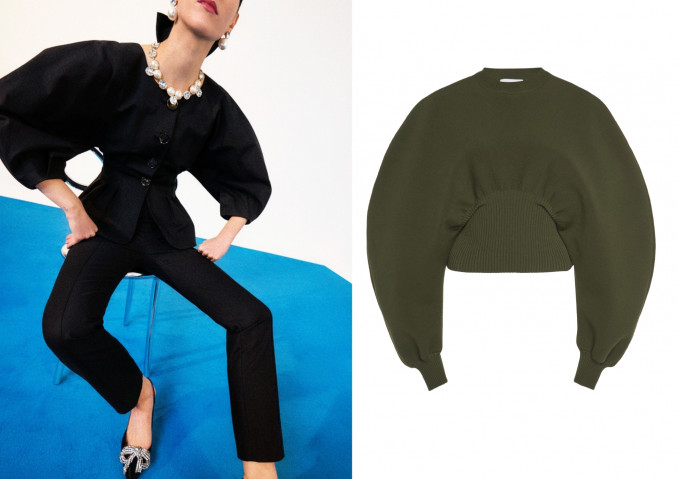 Švarkas, „Carolina Herrera“, megztinis, „Bottega Veneta“