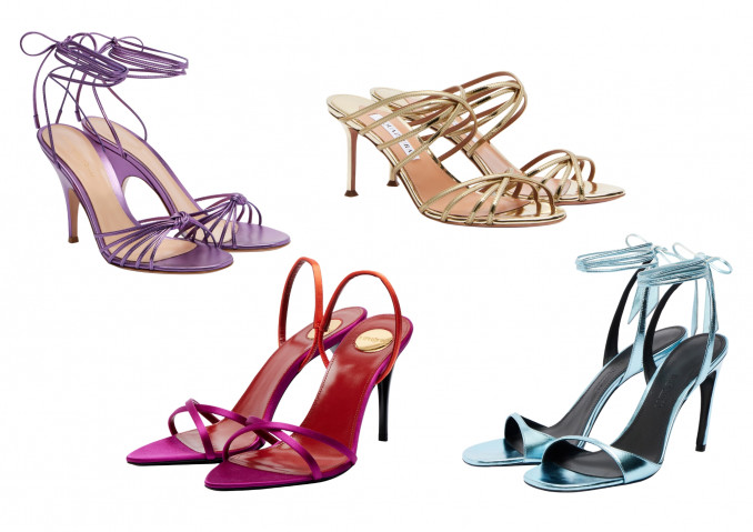Aukštakulnės basutės: „Gianvito Rossi“, „Saint Laurent“, „Aquazzura“, „The Attico“