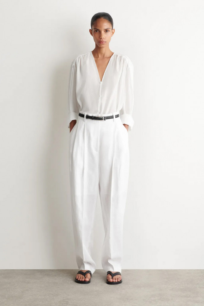COS Tailored Linen Balloon-Leg Trousers