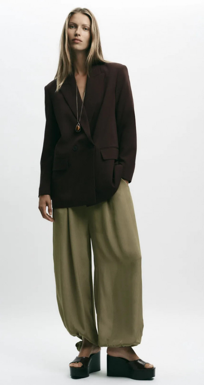 Oversize Pinstripe Double-Breasted Blazer