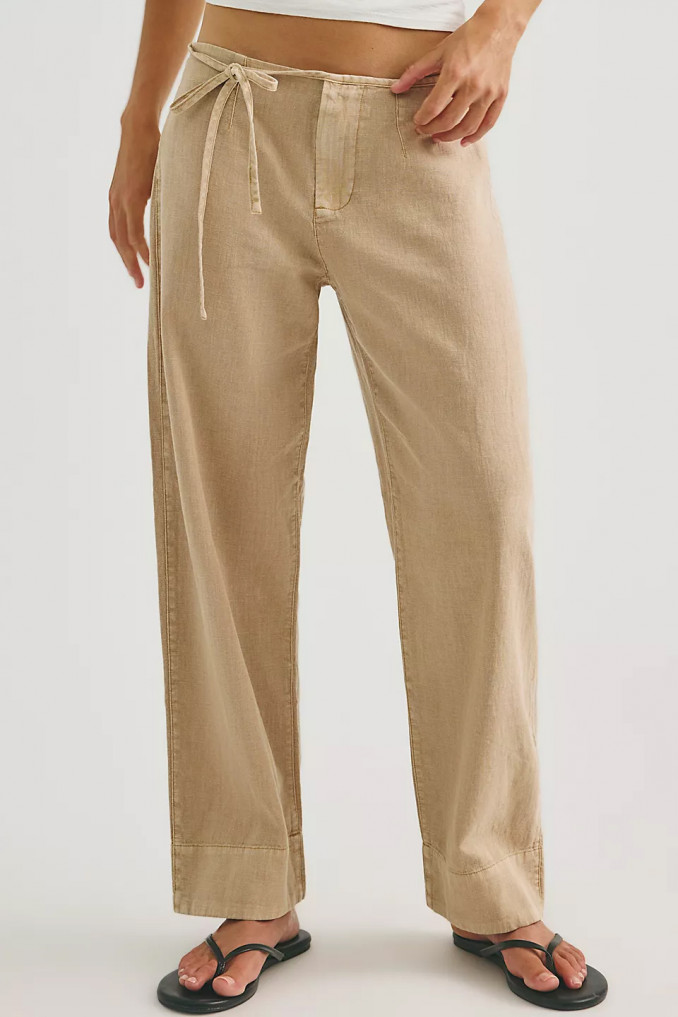 Amelia Side-Tie Linen Pants