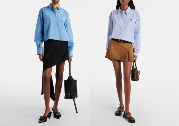 Marškiniai: „Loewe“, „Miu Miu“