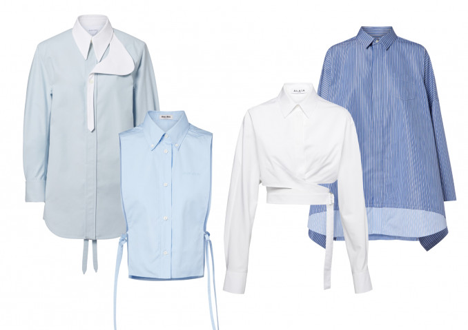 Marškiniai: „Bottega Veneta“, „Miu Miu“, „Alaia“, „Sacai“