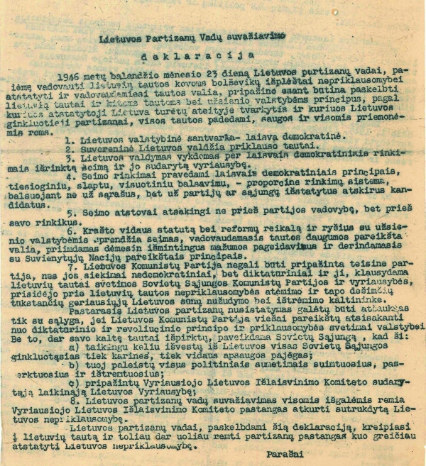 Partizanų leidinys Laisvės Varpas