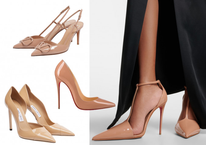 Lakuotos odos bateliai: „Valentino Garavani“, „Christian Louboutin“, „Jimmy Choo“.