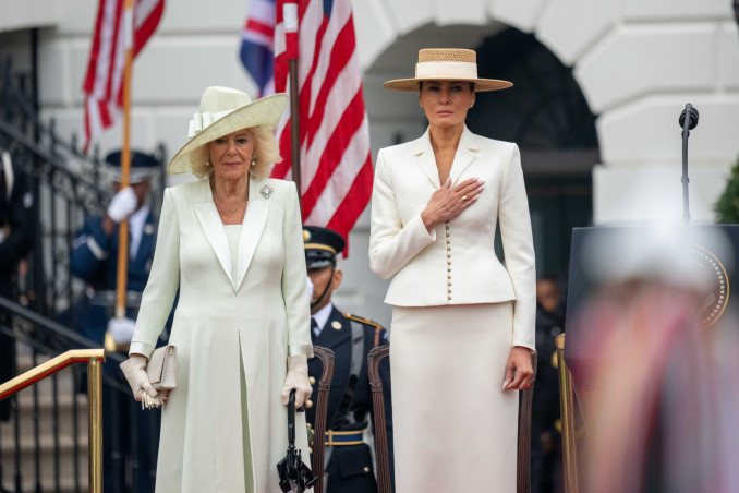 Karalienė Camilla ir JAV pirmoji ponia Melania Trump