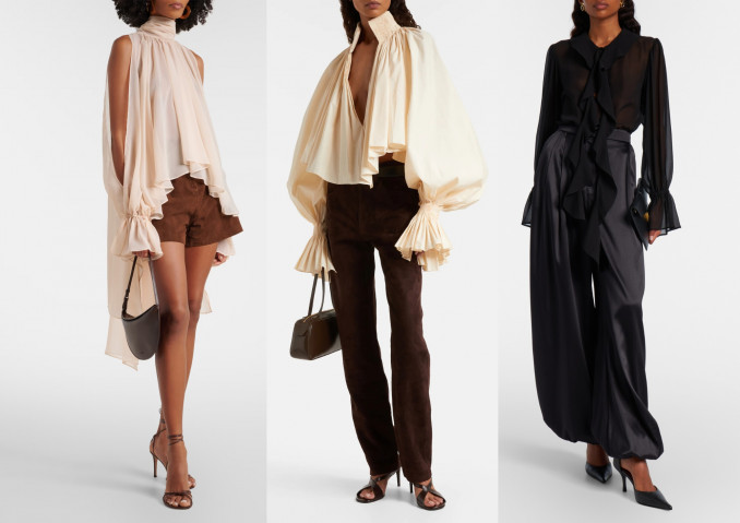 Palaidinės: „Blumarine“, „Khaite“, „Nina Ricci“