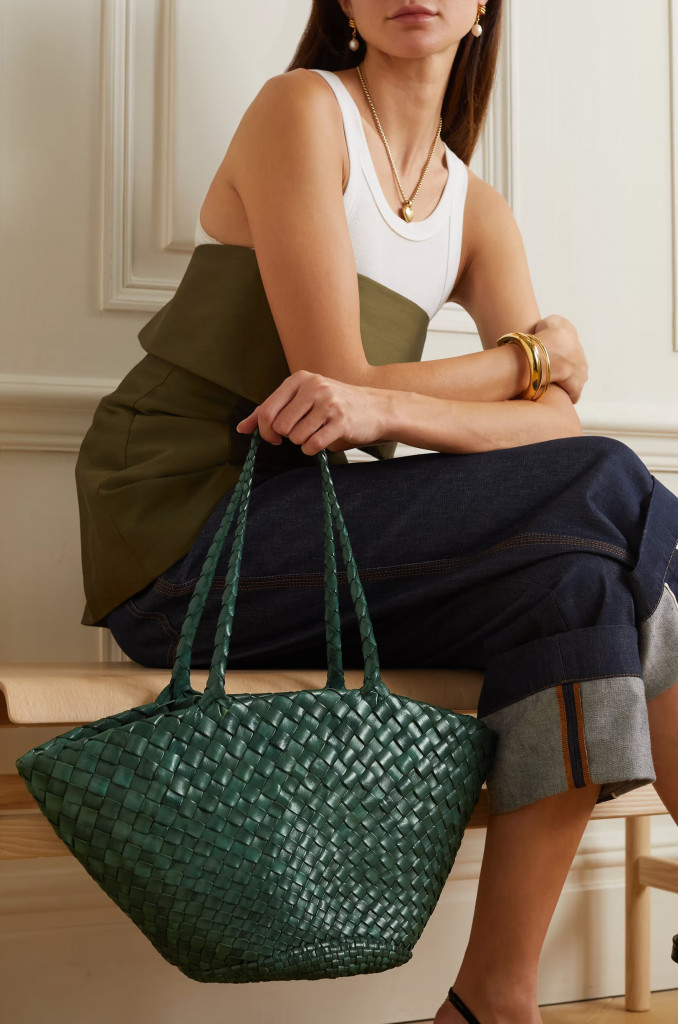 DRAGON DIFFUSION Egola woven leather tote
